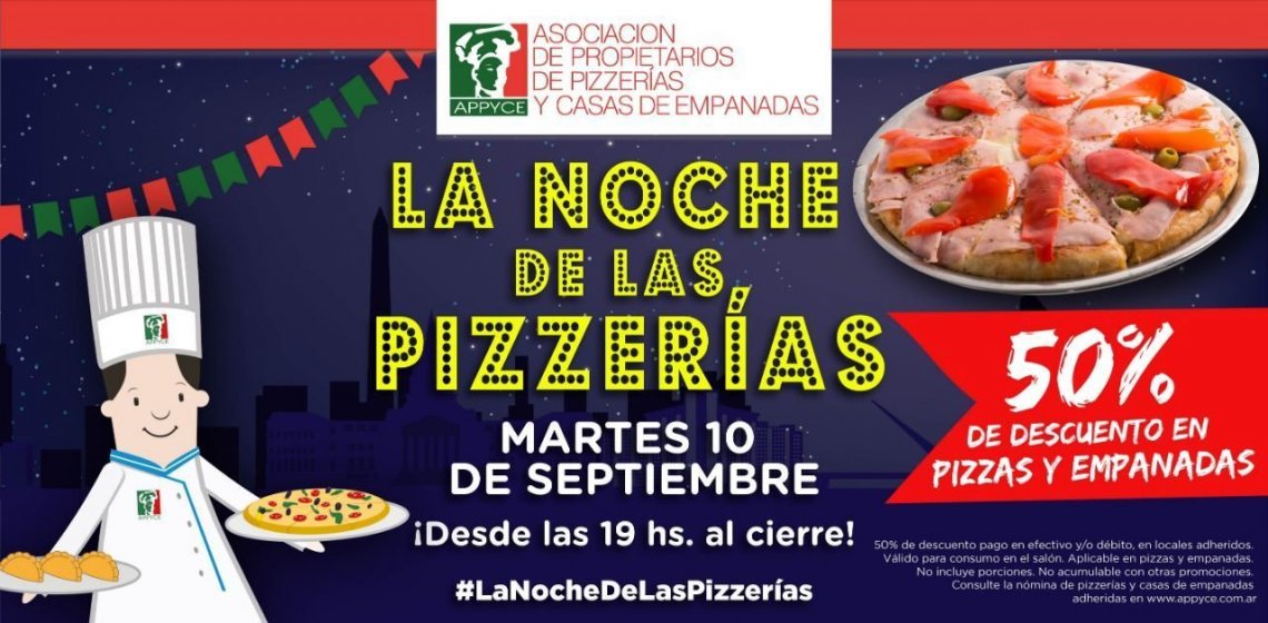 “La Noche De Las Pizzerías”: Llega Una Nueva Edición Para Los Amantes De La Pizza Y La Empanada