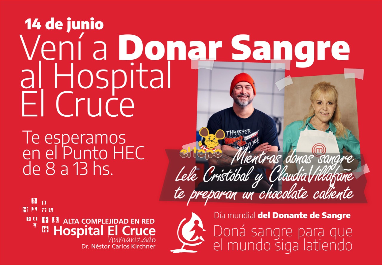 Colecta De Sangre En El Hospital El Cruce: Claudia Villafañe Y El Chef Lele Cristóbal Sirven Chocolate Con Churros A Los Donantes