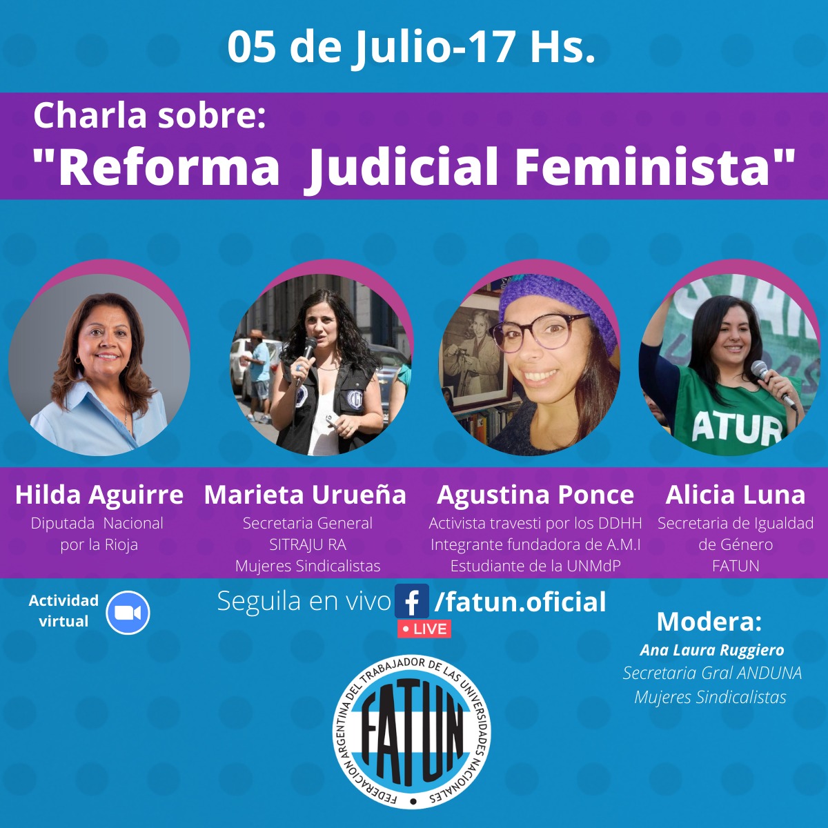 FATUN Invita A La Charla Virtual “Reforma Judicial Feminista”: Enterate De Qué Se Trata